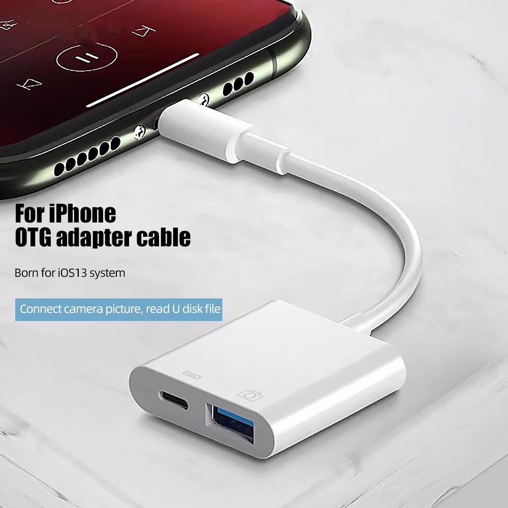 Адаптер OTG для освещения в USB3.0, конвертер для мыши, клавиатуры, U-диска, камеры, кард-ридера, конвертер данных для iPhone X XS 11 12 13 14 Pro 8 7
