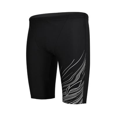 Плавки-шорты Li Ning Swimming Series с принтом и прямой посадкой, мужские плавки, черный цвет ASLT091-1