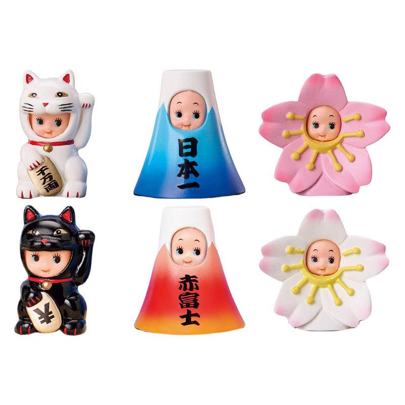 Чиби-кукла с меняющимися пятнышками, слепой бокс, Счастливый кот, Гора Фудзи, Цветение сакуры, Мини-кукла, Фигурка, Настольное украшение, Подарок на день рождения
