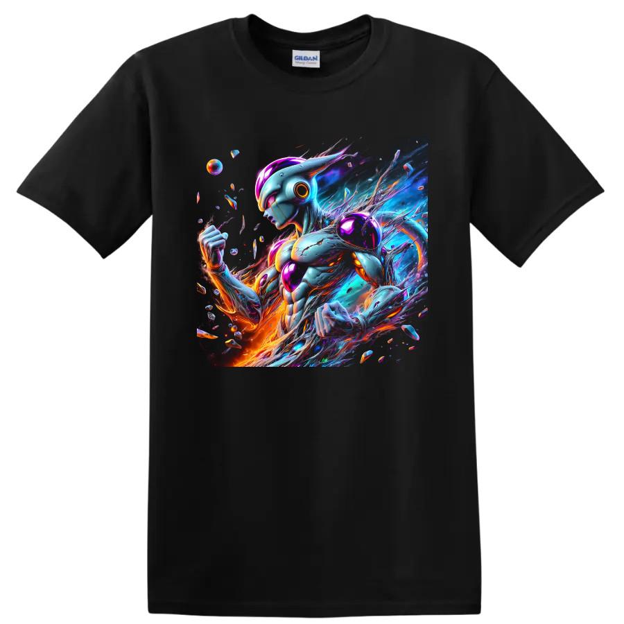 Metal Cooler T Shirt Cosmic Cybernetic Warrior Anime Art Graphic Print Color Tee