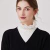 Detachable Half Top Neck Cover False Collar Solid Color Women Sweater Decoration Ruffled High Collar Clothes Accessories
