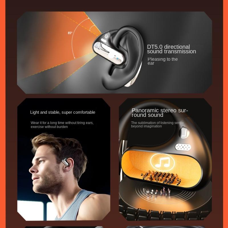 Не вставляйте в ухо Bluetooth-гарнитуру, беспроводные наушники без костной проводимости, ультра-длительный срок службы батареи, шумопоглощающие подвесные наушники