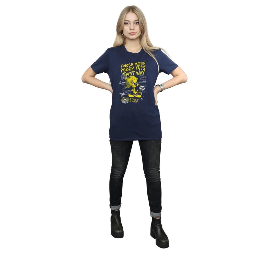 Looney Tunes Womens/Ladies Tweety Pie More Puddy Tats Cotton Boyfriend T-Shirt