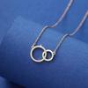 Minimalist Asymmetrical Double Circle Necklace - Japanese Korean Style