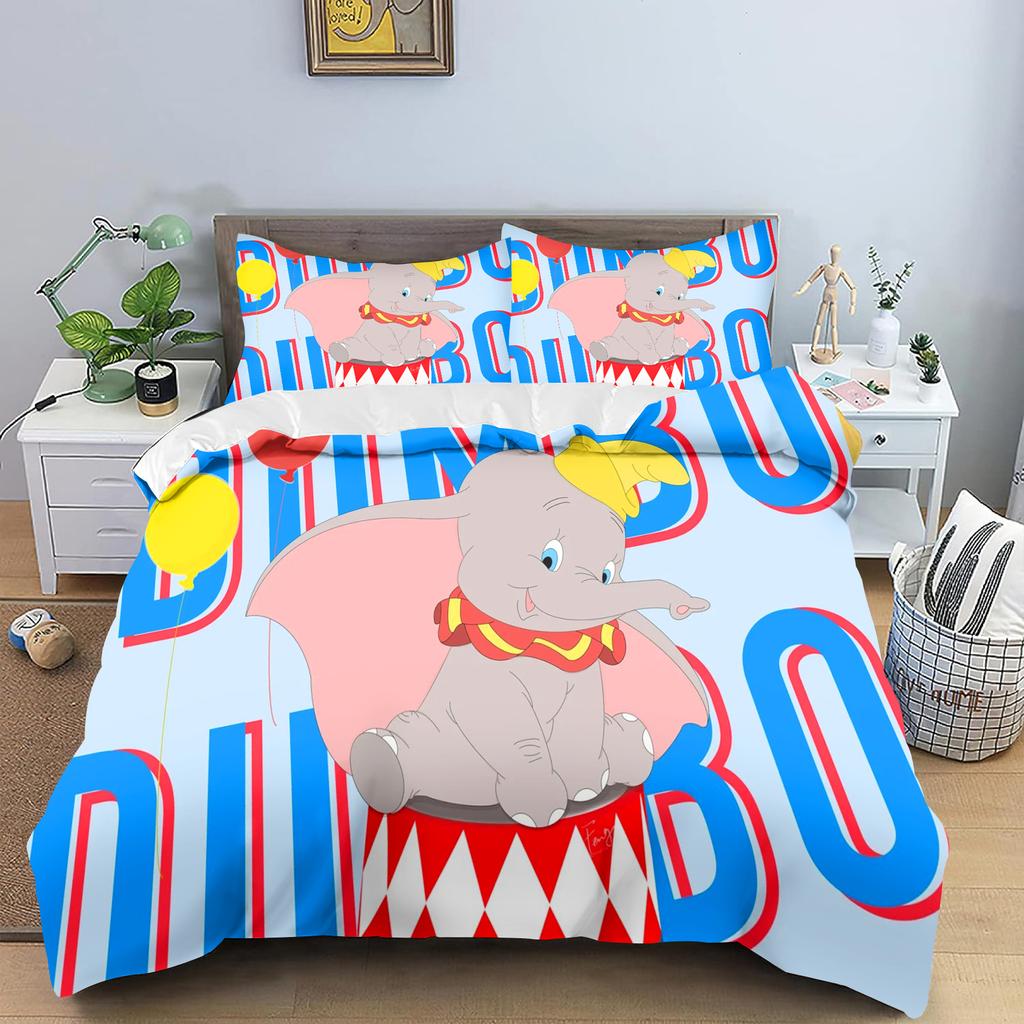 Dumbo Комфорт Спальня С рисунком Мультяшное Покрывало Комплект постельного белья С наволочкой Подходит для Детей и Взрослых