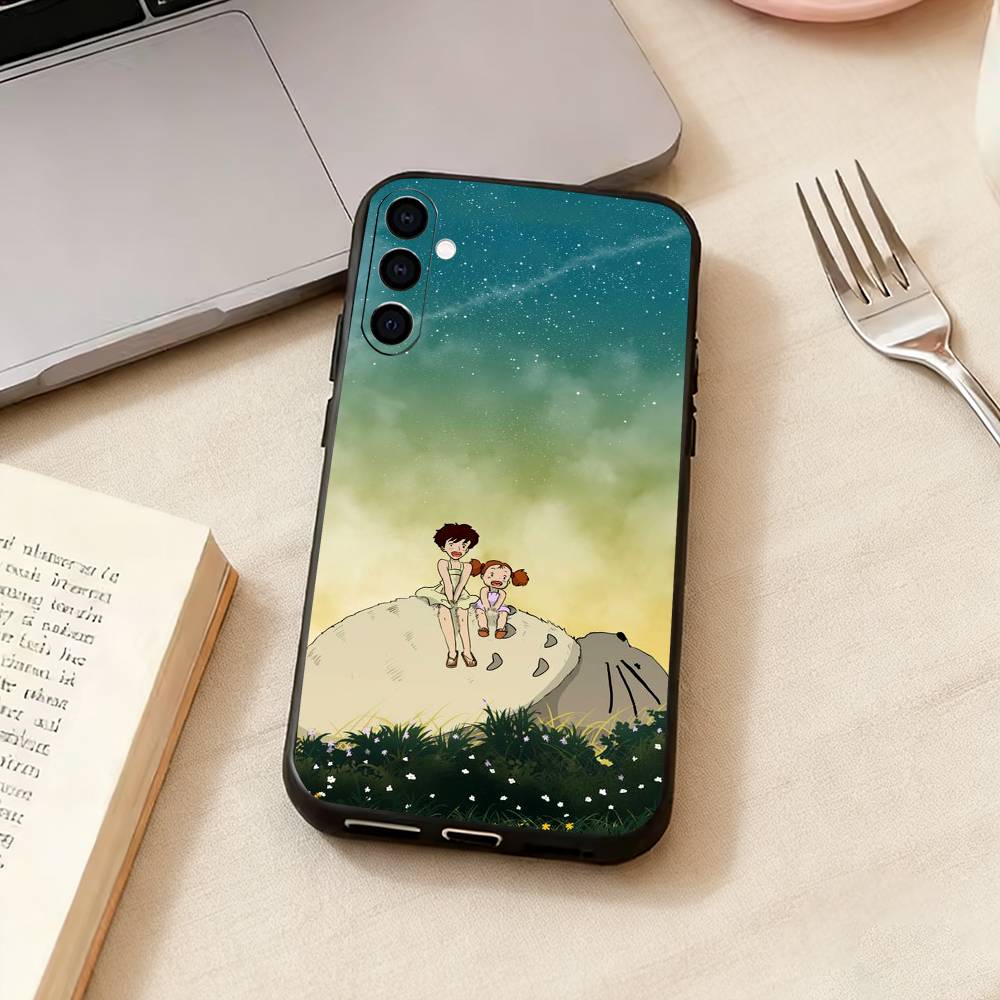 Милый Арт Т-Тоторо-о Аниме Чехол для Телефона Для Samsung Galaxy A73,A72,A71,A70,A53,A52,A51,Мягкий Силиконовый Черный Чехол