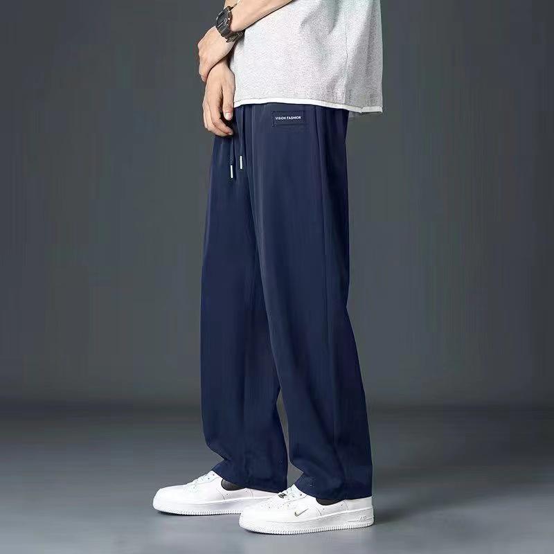 Men's Summer Ice Silk Straight-Leg Loose Trousers
