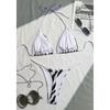 Zebra Halter Mini Thong Bikini Women Swimwear Female Swimsuit Two-pieces Bikini Set Padded Bather Bathing Suit Swim