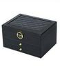 Three-Layer PU Leather Jewelry Box with Velvet Storage and Large Capacity Drawer