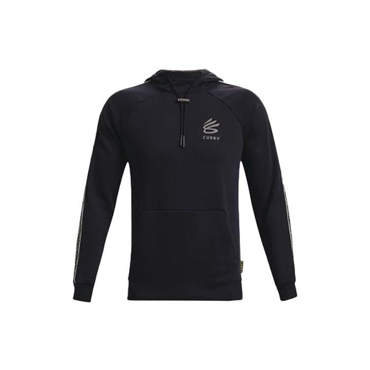 Under Armour Curry Sideline Spliced Basketball Sports Fleece Hoodie Pullover Men Hoodie Black 1366626-001