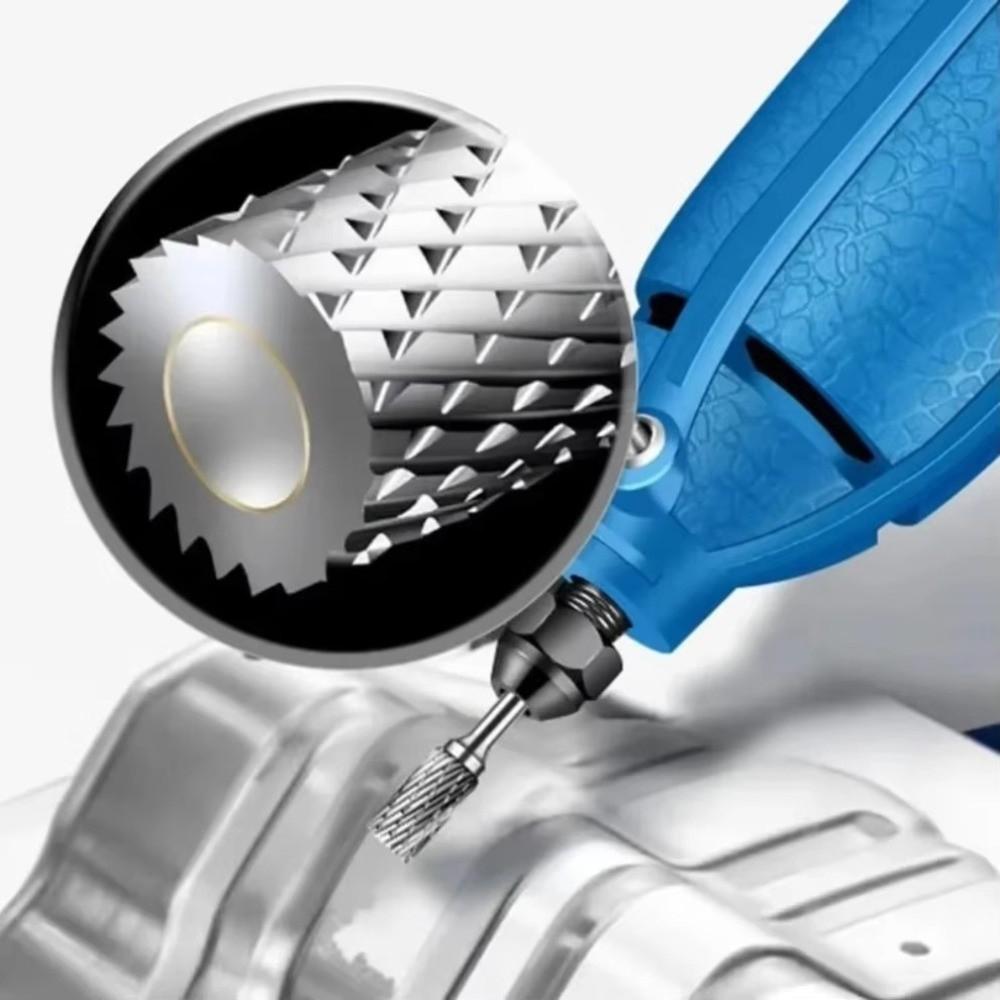 10pcs/set 6mm Shank Tungsten Carbide Burr Hard Zinc Zinc Alloy Drill Bit Grinding Head  Woodworking