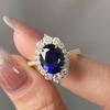 Великолепные кольца золотого цвета, круглые, полые, с синими и белыми камнями, для женщин, ювелирные изделия, юбилейные кольца, подарок