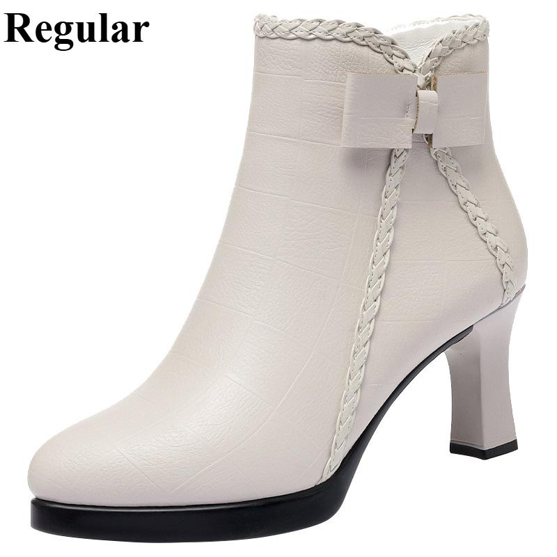 Ботильоны женские Весна и осень Одинарные ботинки Остроносые ботинки на высоком каблуке Осенние и зимние легкие ботинки Плюс бархатная кожаная обувь