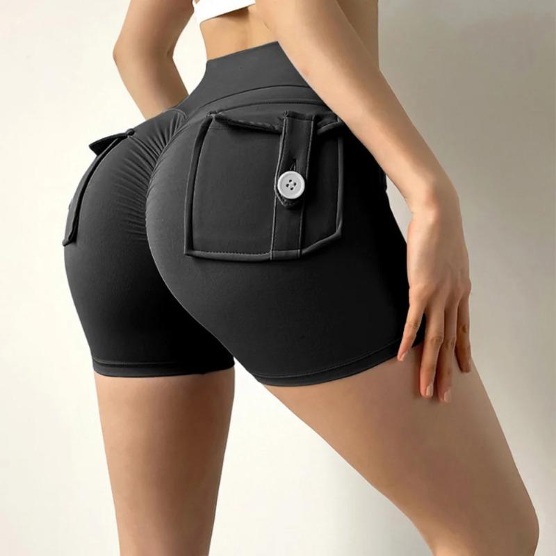 Шорты для фитнеса Peach Butt, женские, для тренировок, брюки-карго с карманом Air Dry, для йоги, облегающие, летние