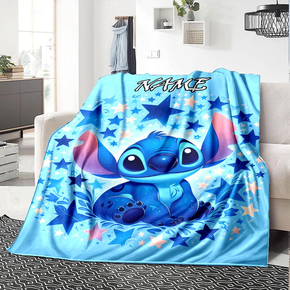 Customiz Name Personality Stitch Blanket Soft &Warm Sofa Office Bed Travel Lunch Break Blanket, Gift Suitable All Seasons