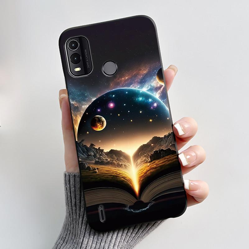 Black Case For Nokia G11 Plus Unique Design Black Cat Holding A Basket Pattern Shell Jelly Color Anti-scratch Soft Casing