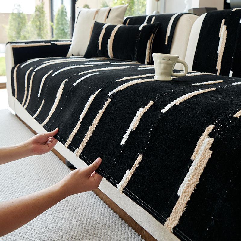 Простая полосатая подушка для дивана Осень и зима Новая нескользящая шениловая накидка на спинку одеяло полотенце подушка для сиденья