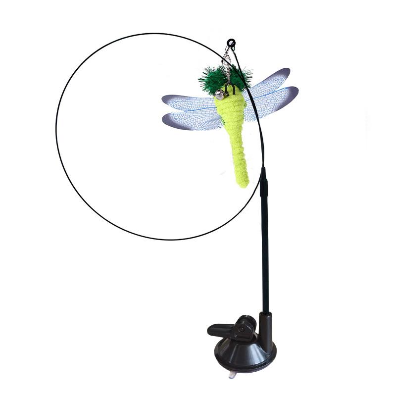 Интерактивная игрушка для кошек Handfree Cat Stick Играющий котенок Играющий тизер Палочка Игрушка на присоске Птица/перо Кошачья палочка Товары для домашних животных