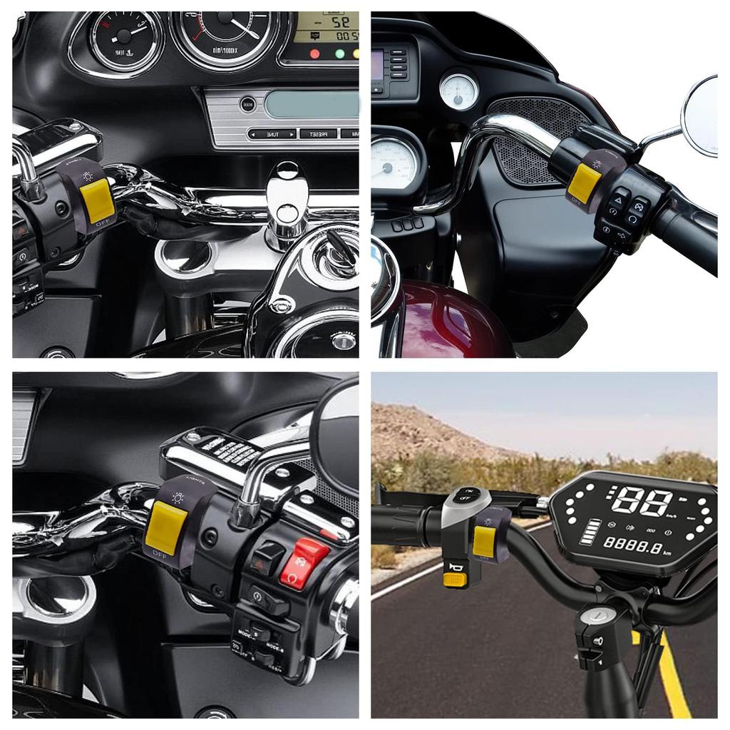 X-STYLE Motorcycle Switch, 12 V, Handlebar, On/Off Switch, 2 Wires, Pack of 1