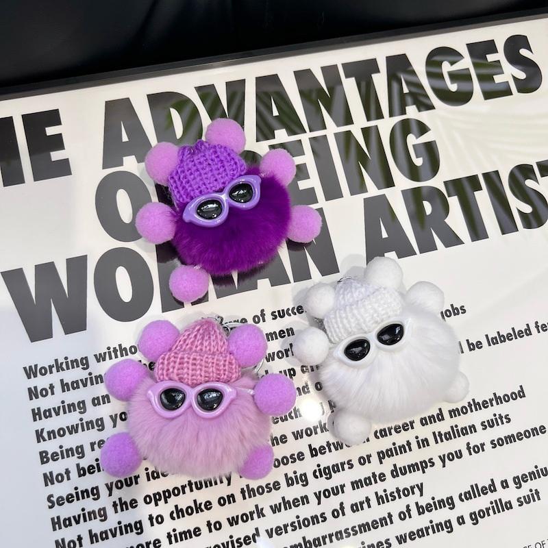 Hairball Small Coal Ball Elf Key Chain Cute Bag Pendant Female Pendant Small Monster Keychain Doll