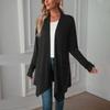 Женский однотонный топ, кардиган с длинными рукавами, легкая длинная куртка