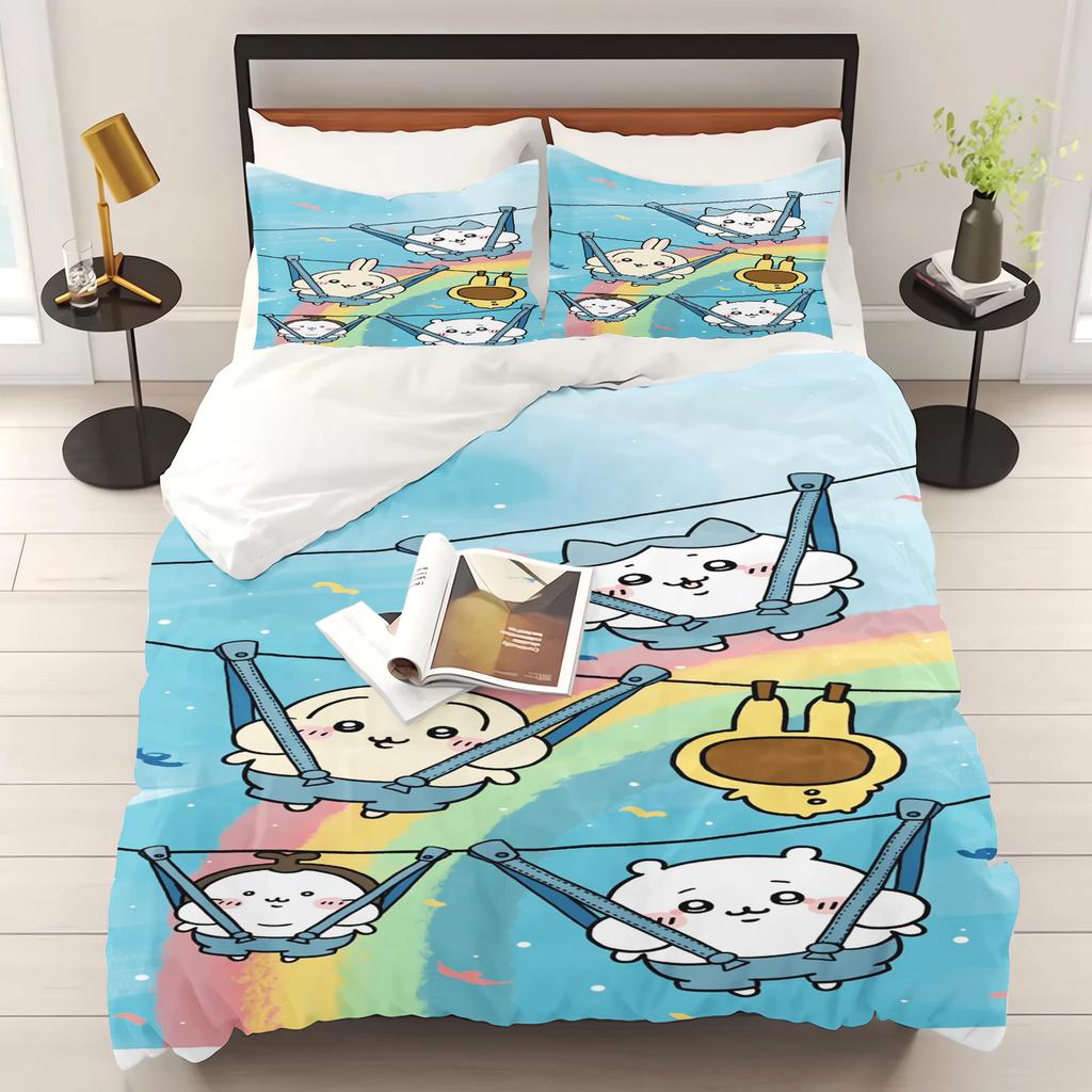 Chiikawa Bedroom Children'S Bedding Set Duvet Cover Comforte Queen With Pillowcase Christmas Gifts Home