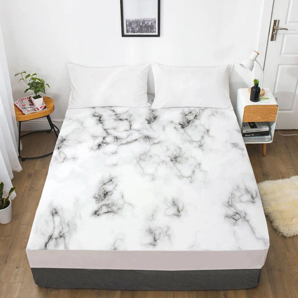 Наматрасник, простыня на резинке, простыни, постельное белье, простыня размера Queen King, 90/160X200 см, мраморная геометрия