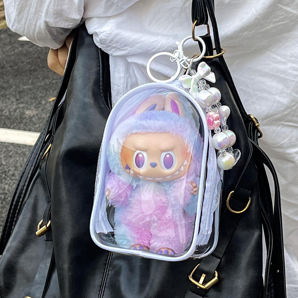 Для 17см Labubu V2 V3 15см Хлопковой Куклы Наряд Сумка Через Плечо Болевая Сумка ПВХ Сумка для Хранения Сумка для Демонстрации Кукол
