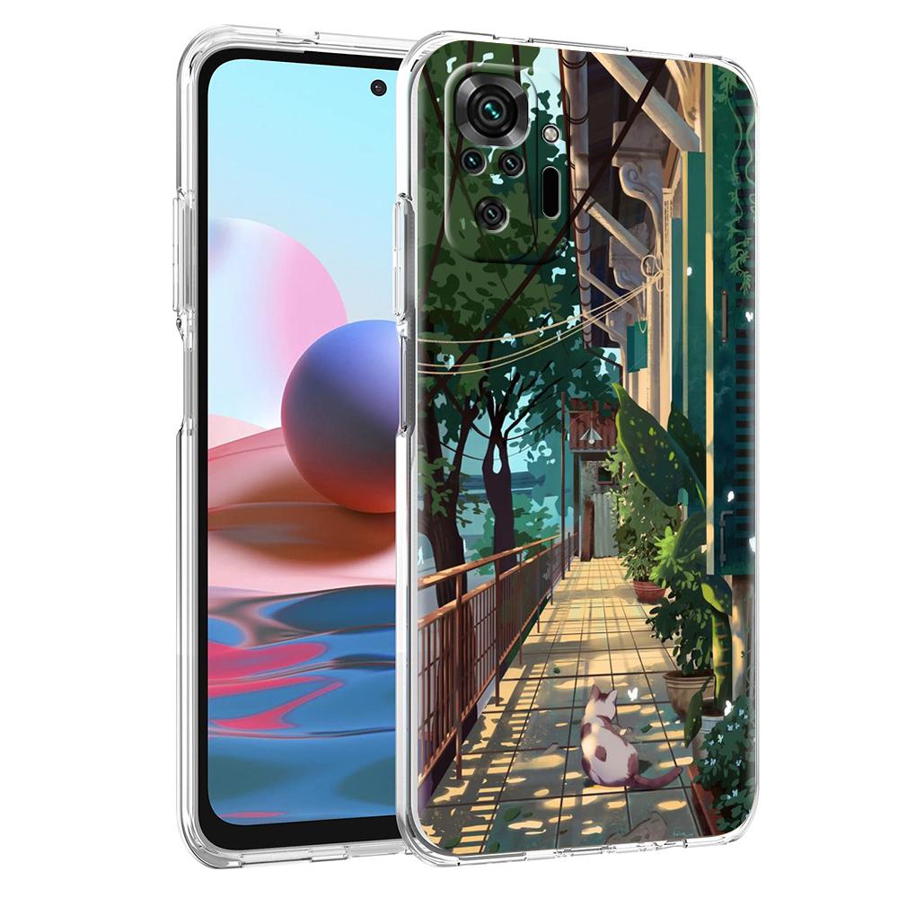 Чехол для телефона с японским аниме-пейзажем для Xiaomi Redmi Note 12 4G 11 10 Pro 5G 10C 10S 9S 9 9T 8T 9C 9A 8 8A 7 K50 Gaming Прозрачная крышка