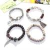 4Pcs/Set Bohemia Style Wing Beads Bracelet Women Bangle Jewelry Party Gift