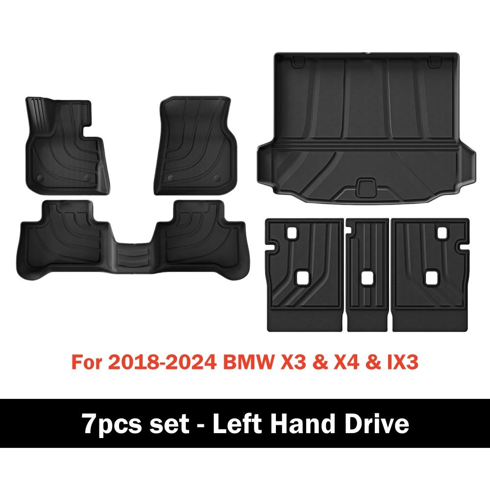 3D TPE коврики для пола для BMW X3, X4 и IX3 2018-2025, всепогодный коврик для пола, защитный коврик для спинки сидений 2-го ряда