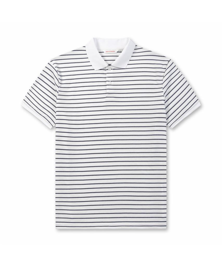 BRENTWOOD [Life Performance] Striped Polo Neck T-Shirt Brtam26002Whx