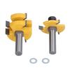 2Pcs Tongue Groove Router Bit T Shape 3 Teeth 1 Bearing Woodworking Milling Cutter 12in Shank