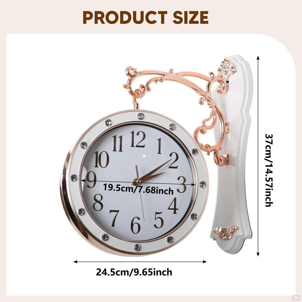 Двусторонние настенные часы Домашний декор Подарок Часы Подвесные для станции Гостиная Вечеринка Патио