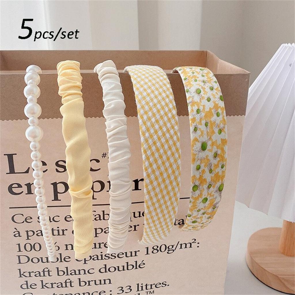 Набор женских резинок для волос, повязка на голову, обруч для волос для девочек, аксессуары для волос, 5 шт.