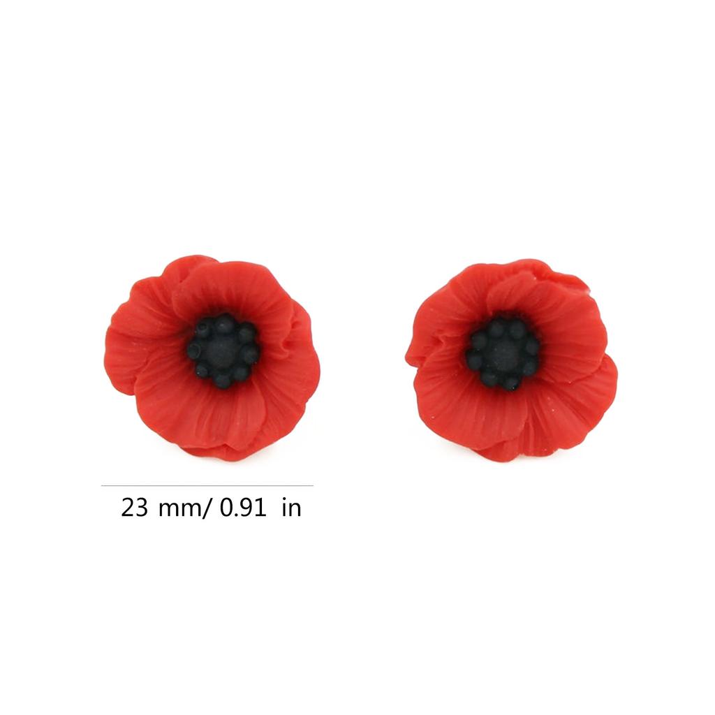 10pcs Elegant Poppy Shaped Brooch Stylish Flower Breastpin Remembrance Day Lapel Pins for Women Girls Memorial Day Gift