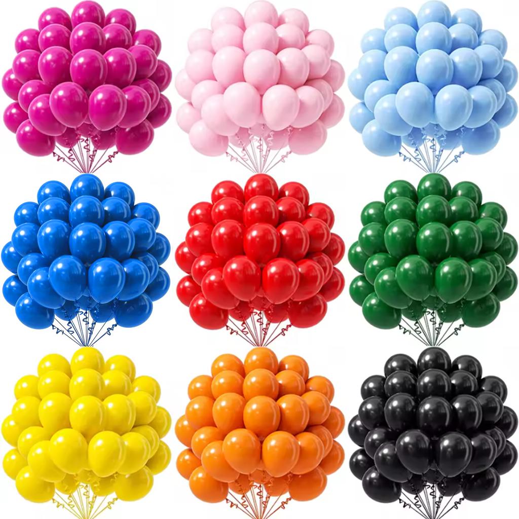 Hot Pink Balloons 12/10inch Baby Pink Latex Balloon Royal Blue Red Green Globos Baby Shower Birthday Party Christmas Decorations