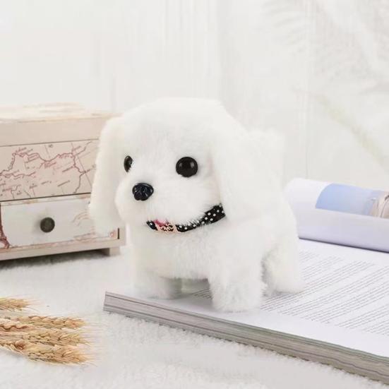 Electric Plush Dog Toy Baby Tummy Time Interactive Barking Tail Wagging Walking Puppy Toy Early Education Crawling Animal