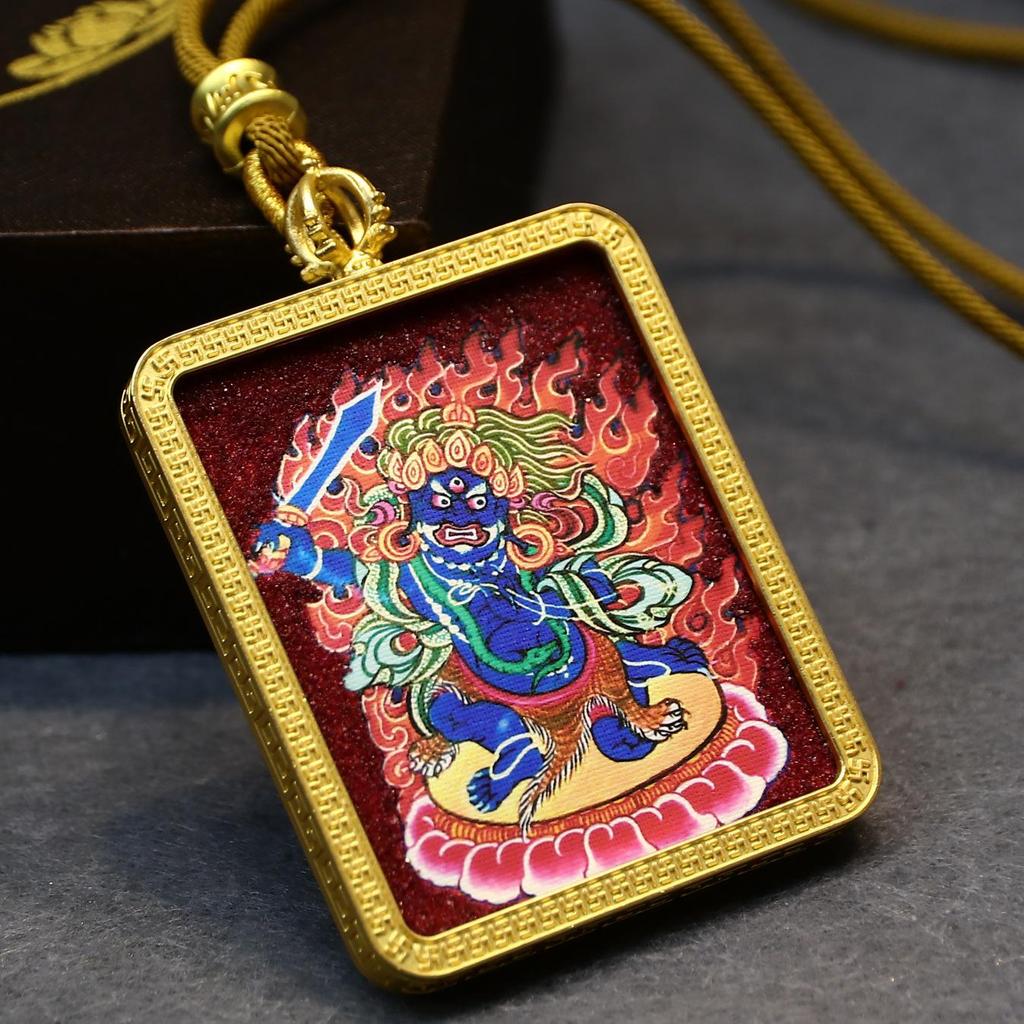 Тибетская ручная роспись Тханка: Минеральный пигмент Зодиак и Восемь Божеств-Хранителей