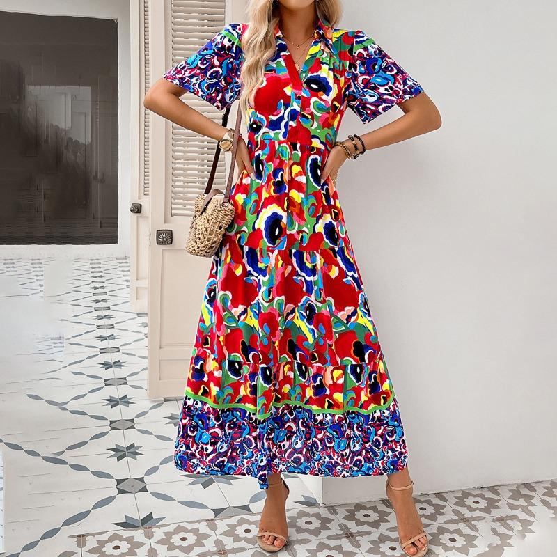 Платье с принтом в стиле «отпуск» и «повседневный» для женщин, весна-лето