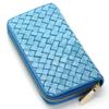 Stingray Leather Intrecciato Long Wallet Garusha Stingray Turquoise Round Zipper Genuine Leather [Levetta] Men's Women's [241stw]