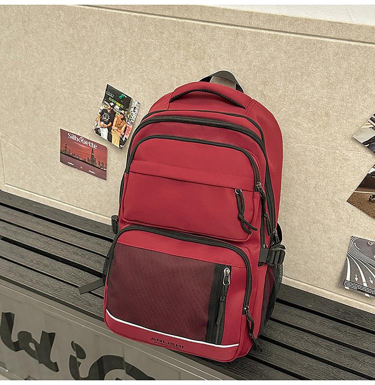 Школьный рюкзак 2025 новый корейская версия однотонный парный рюкзак большой вместимости многосекционный школьный рюкзак повседневный простой универсальный рюкзак