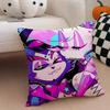 Edgy Musical Quirky Animate HHazbin Hotel Cushion Cover Throw Pillow Cover Hidden Button Durable Polyester Chair Cushion