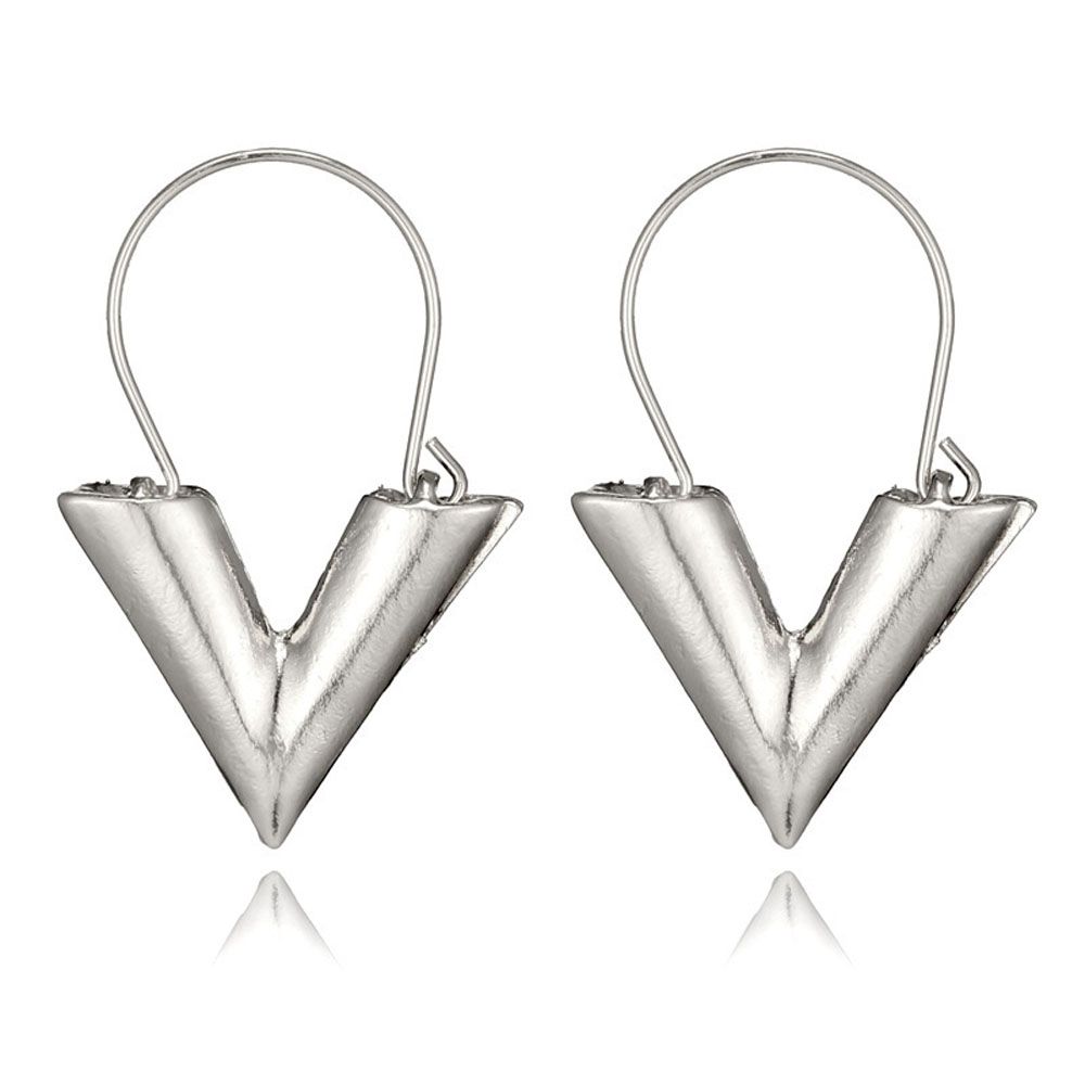 Metal Texture Gift For Women Gold Silver Color Jewelry Dangle Earring Hoop Earrings Drop Earrings