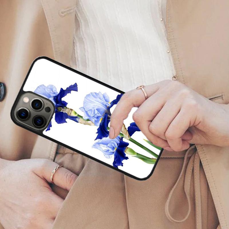 Iris Flower Floral Watercolor Magnetic Phone Case For APPLE iPhone 17 Air 16 14 13 12 Pro Max 15 Plus Wireless MagSafe Cover