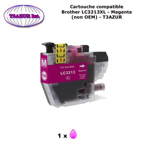 Cartouche compatible Brother LC3213XL pour Brother DCP J772DW, J774DW, MFC J890DW, J895DW Magenta imprimante - T3AZUR