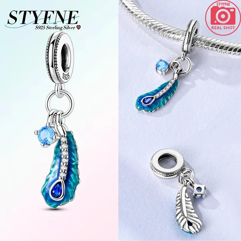 Elegant Colorful Wing Mask Leaves Feathers Pink Angel Original Beads Fit Bracelet Copper Women Diy Birthday Gift Accessory