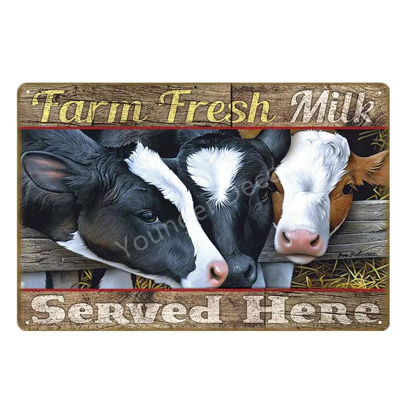 Family Butchers Tin Signs Beef Cuts Duck Eggs Wool Vintage Metal Plaque Farmhouse Farm Shop Wall Decor Cow Pig Poster YI-120