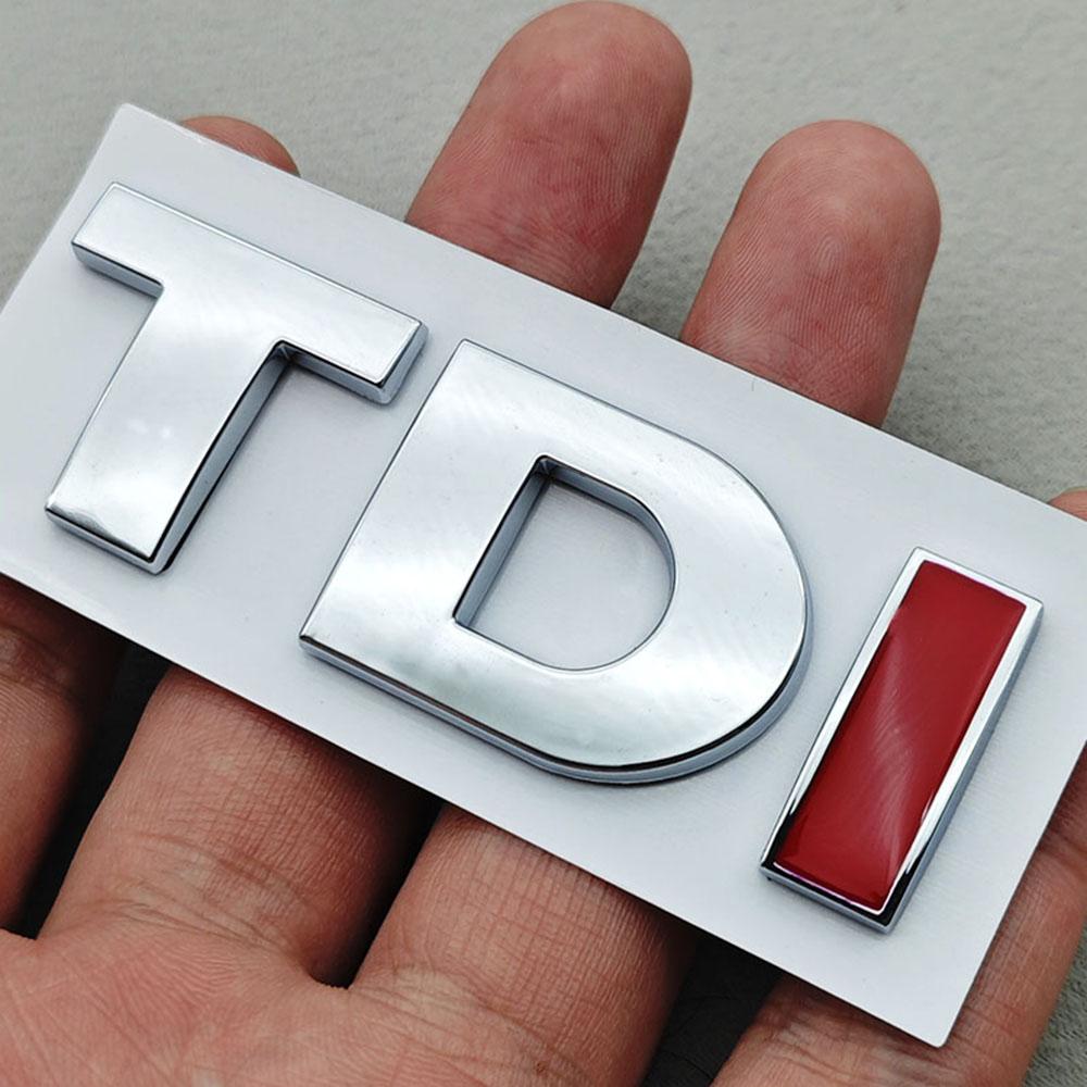 VEMZG1 3D ABS Black Logo TDI Emblem Car Trunk Badge For VW Passat Jetta Touareg Tiguan Touran Golf 4 5 6 Caddy TDI Sticker Accessories