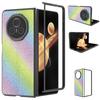 Чехол для Honor Magic V3 5G Черный край ПУ+ПК Чехол для телефона Текстура стразов